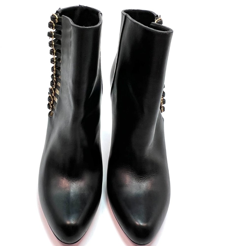 Christian Louboutin Black and Gold Ankle Boots - Picture 3 of 7